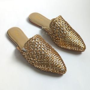 42 Gold Corra Gold/Bronze Size 10 Slip-on Loafer Sandals
